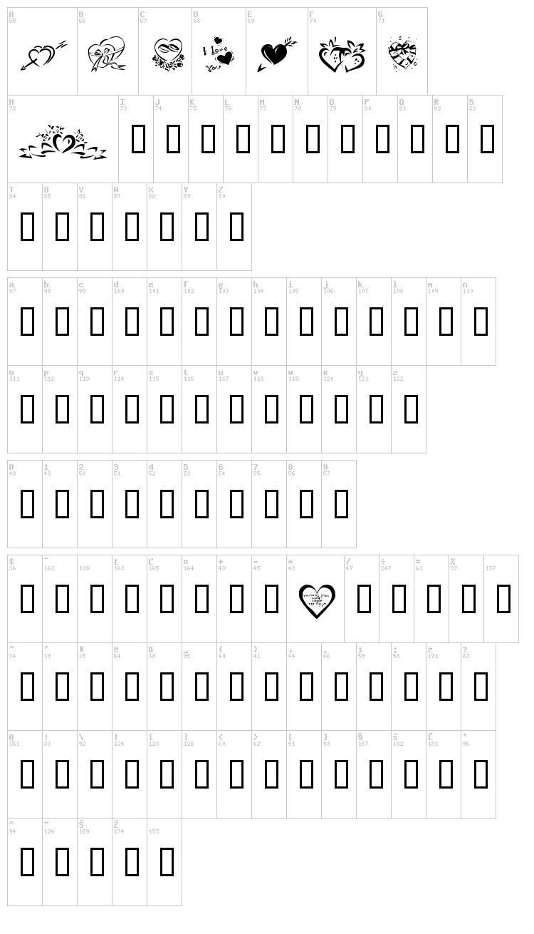 KR Valentines 2006 Four font map